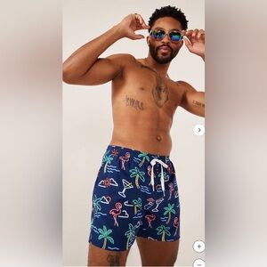 CHUBBIES Men's Neon Lights Lined Stretch Swim Trunks 7” inseam